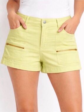 Pistola Hannah Cargo Shorts Limeade Green 24W NWT Plus Size Stretch 4” Length
